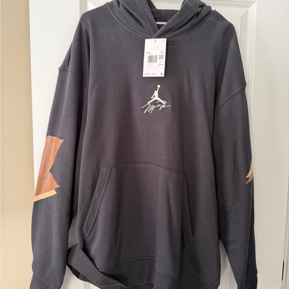 Jordan Men’s Black and Brown Graphic Hoodie